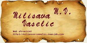Milisava Vaselić vizit kartica